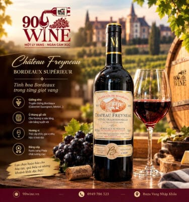 Chai rượu vang đỏ Pháp Chateau Freyneau Bordeaux Supérieur chính hãng